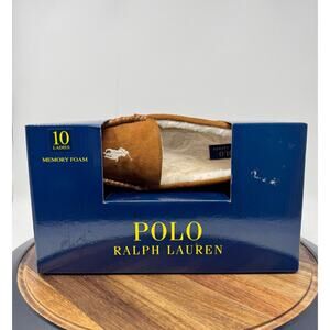 Polo Ralph Lauren Chestnut Moccasin Slippers Women’s Size 11 Memory Foam NIB